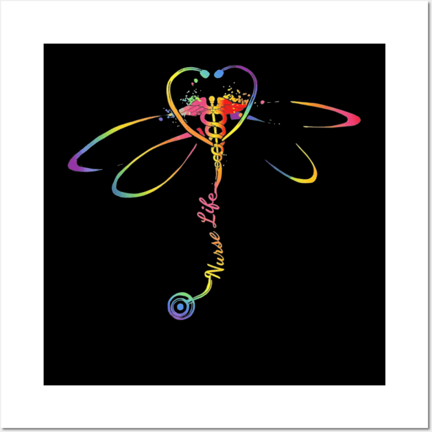 Colorful dragonfly Nurse life gift Wall Art by MarrinerAlex